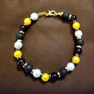 NWT Handcrafted Unisex NFL Baltimore Ravens Color Themed Stretch Bracelet.